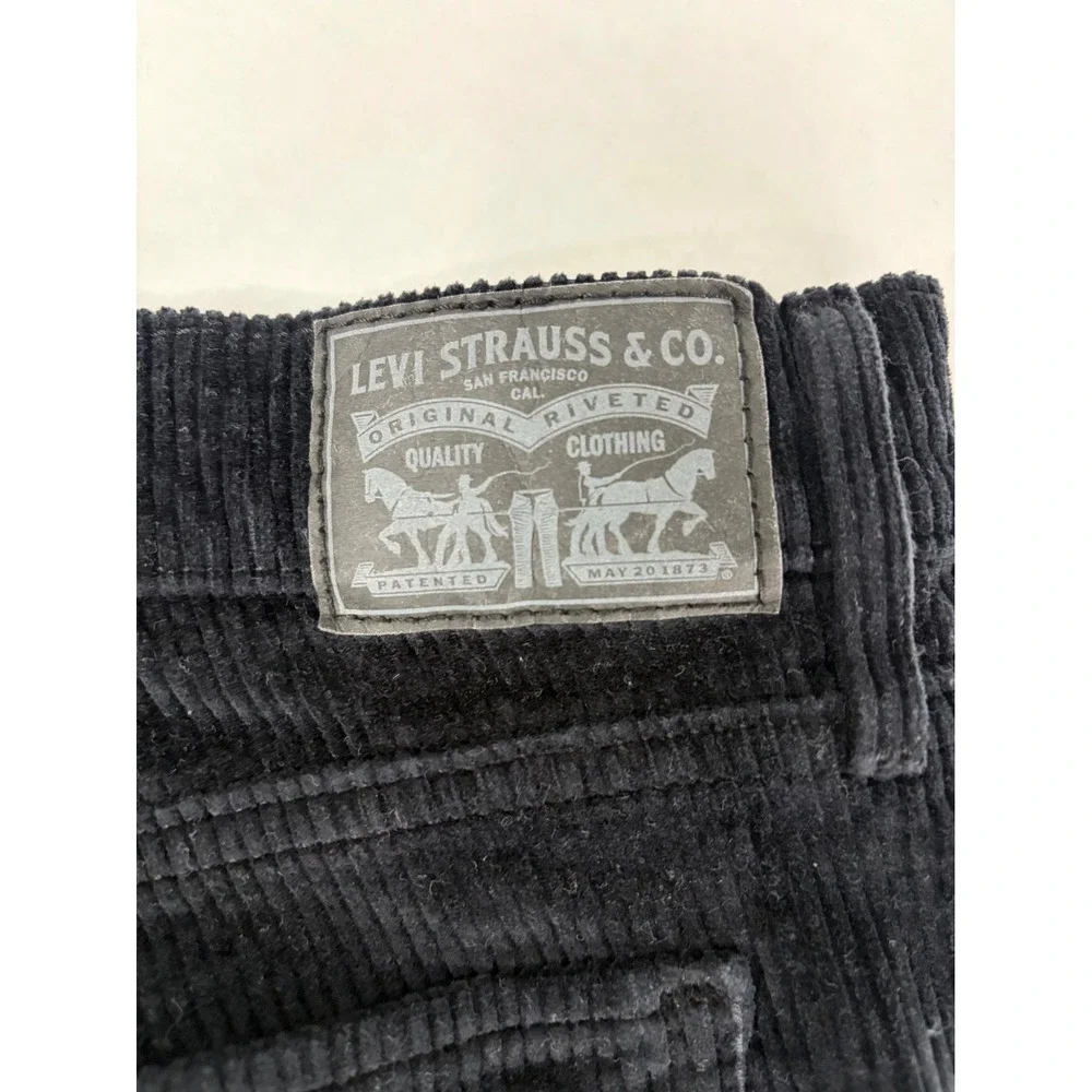 Levi's Black Corduroy Pants Mens 31x30 Slim Fit Stretch 5 Pocket Casual